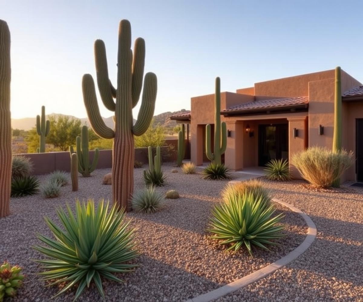 Maintained landscaping at a second home